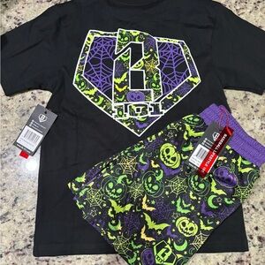 Baseball lifestyle shirt and matching shorts NWT